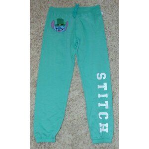 Womens Sweatpants Disney Stitch Medium  St. Patricks Day Green Pull On Joggers